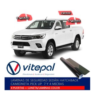 Laminado completo Color 7-4 Micras (sin parabrisas) AUTOMÓVIL TIPO SEDÁN Y HATCHBACK CAMIONETA PICK UP